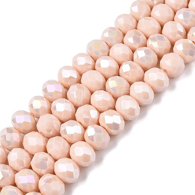 Electroplate Glass Beads Strands X-EGLA-A044-P8mm-B05-1