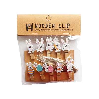Easter Rabbit Wooden Spring Clips EAER-PW0001-156-1