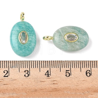 Natural Amazonite & Cubic Zirconia Pendants G-Z076-01G-15-1