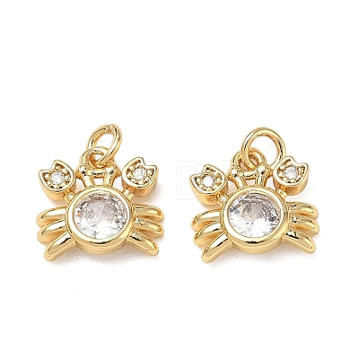 High Polished Ocean Brass Micro Pave Clear Cubic Zirconia Pendants CU-CBAF3CF-02C-01-1