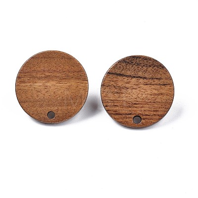 Walnut Wood Stud Earring Findings MAK-N033-008B-1