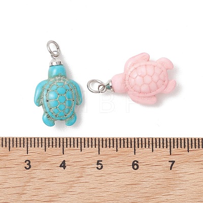 Dyed Synthetic Turquoise Pendants PALLOY-JF05376-1
