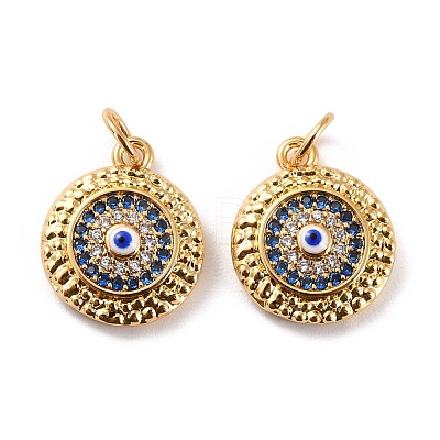 Brass Micro Pave Cubic Zirconia Pendants ZIRC-P092-010G-01-RS-1