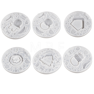 Christmas Theme Wreath/Sock/Tree/Snowman/Gingerbread Man/House DIY Silicone Quicksand Molds SIMO-PW0017-12A-1