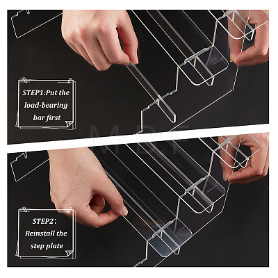 4-Tier Transparent Acrylic Minifigures Display Risers ODIS-WH0043-15B-1