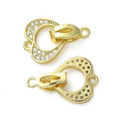 Rack Plating Eco-Friendly Brass Micro Pave Clear Cubic Zirconia Fold Over Clasps KK-K330-1