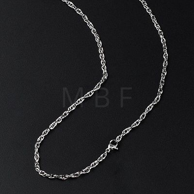 3mm Rack Plating Brass Rope Chain Necklaces for Women Men MAK-L044-29P-1