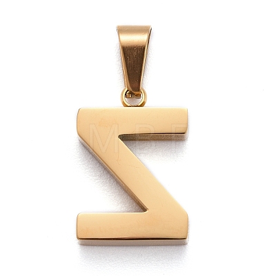 Ion Plating(IP) 304 Stainless Steel Letter Pendants STAS-H127-Z-G-1