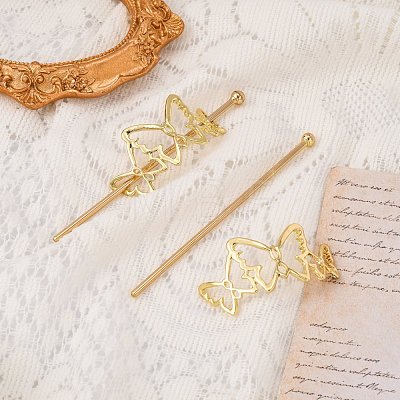 Alloy Hair Sticks OHAR-Z001-04G-1