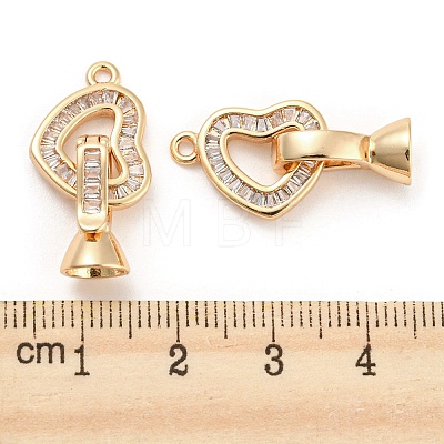 Brass Pave Clear Cubic Zirconia Fold Over Clasps KK-Q789-51G-1