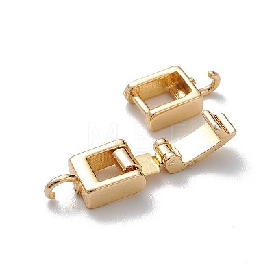 Rack Plating Brass Fold Over Clasps with Loops KK-L184-89G-1