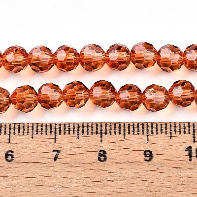 Baking Paint Transparent Glass Beads Strands DGLA-A035-T6mm-A04-1