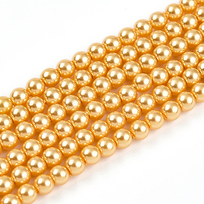 Baking Painted Pearlized Glass Pearl Bead Strands HY-N002-3mm-A08-1