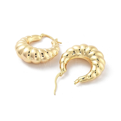 Brass Hoop Earrings EJEW-H301-01G-08-1
