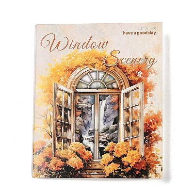 10Pcs 10 Styles Window Scenery Waterproof PET Stickers DIY-G121-01C-1