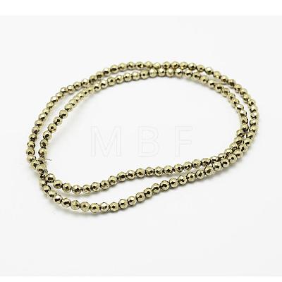 Round Non-magnetic Synthetic Hematite Beads Strands G-D617-3mm-27-1