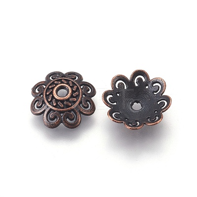 Tibetan Style Bead Caps TIBEB-00955-R-NR-1
