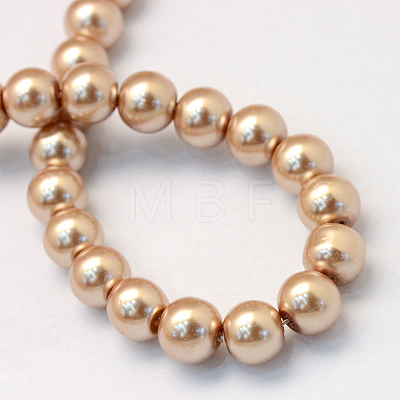 Baking Painted Pearlized Glass Pearl Round Bead Strands HY-Q003-6mm-11-1