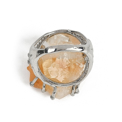 Nuggets Natural Citrine Finger Rings RJEW-P128-08P-A-1