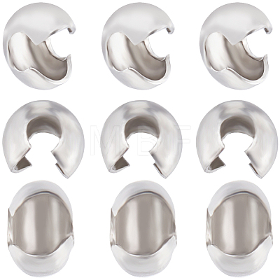 260Pcs 304 Stainless Steel Crimp Beads Covers STAS-CN0001-65-1