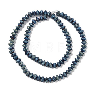 Electroplated Natural Lava Rock Beads Strands G-A234-F02-01-1