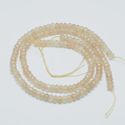 Faceted Coffee Watermelon Stone Glass Beads Strands X-G-K090-17-1