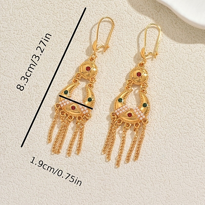 Ethnic Style Alloy Long Tassel Chandelier Earrings for Women JY2387-1