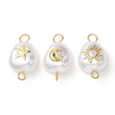 3Pcs 3 Styles Plastic Imitation Pearl Nuggets Connector Charms PALLOY-JF02720-1