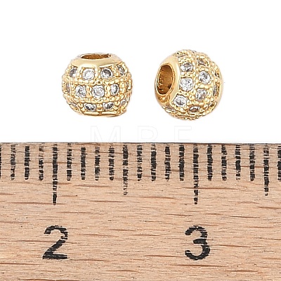Rack Plating Brass Micro Pave Clear Cubic Zirconia Beads LS-KK-Z060-21G-1