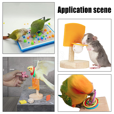 AHANDMAKER Parrot Mini Basketball Hoop Bird Pitching Toy AJEW-GA0002-33-1