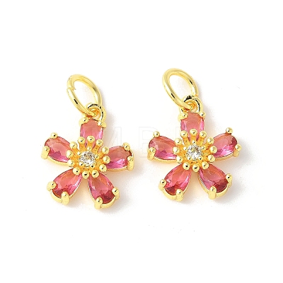 Brass Micro Pave Cubic Zirconia Pendants KK-U067-03G-06-1