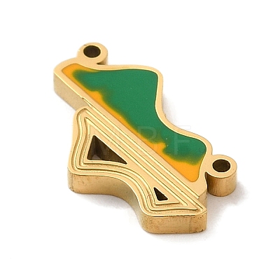 Ion Plating(IP) 304 Stainless Steel Green Enamel Connector Charms STAS-Q301-18G-1