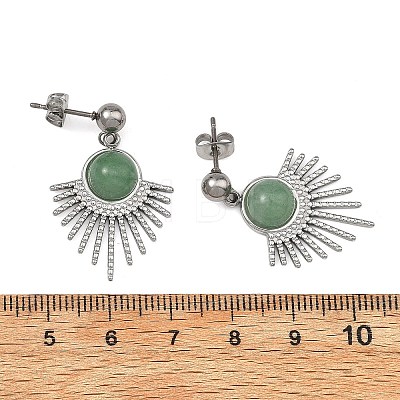 Natural Gemstone Stud Dangle Earrings EJEW-JE07269-02-1