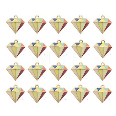 20Pcs Alloy Enamel Pendant Colorful Diamond Pendant DIY Jewelry Accessories JX818A-1