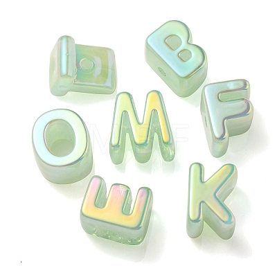 Opaque Rainbow Iridescent Acrylic Beads OACR-P010-23D-1