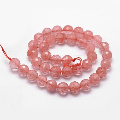 Cherry Quartz Glass Beads Strands LS-G-D840-43-8mm-1