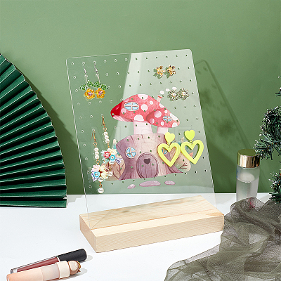 Transparent Acrylic Earring Displays NDIS-WH0015-01B-1