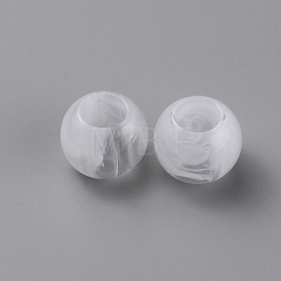 Acrylic European Beads OACR-WH0028-18B-1