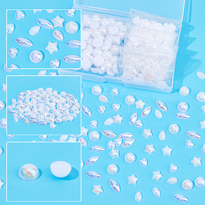   ABS Plastic & Opaque Acrylic Imitation Pearl Cabochons OACR-PH0001-89-1