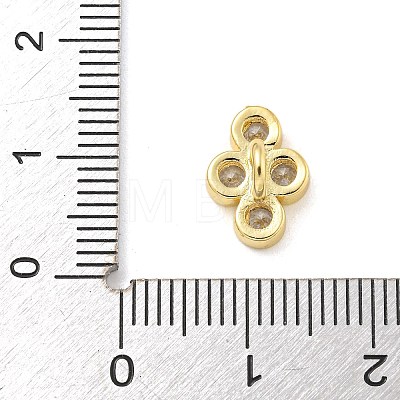 Brass Pave Clear Cubic Zirconia Slide Charms KK-Z072-15G-1