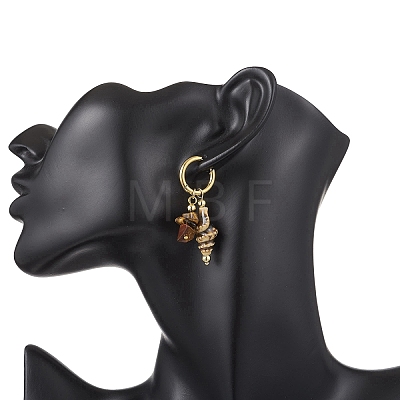 Brass Shell Shape Hoop Earrings EJEW-JE06747-02-1