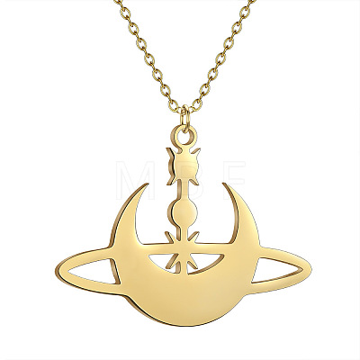 304 Stainless Steel Laser Cut Pendant Necklaces FS-WGA4904-21-1