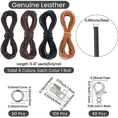 DIY Cowhide Cord Necklaces Bracelets Making Kits DIY-CL0002-45-1