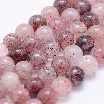 Natural Strawberry Quartz Beads Strands G-J373-16-6mm-1