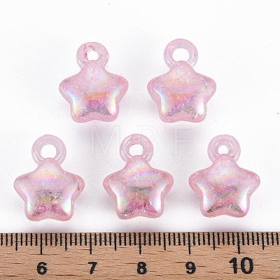 Transparent Crackle Acrylic Pendants MACR-S373-63-L05-1