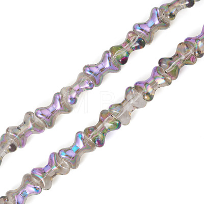 Electroplate Transparent Glass Beads Strands GLAA-TAC0028-009E-1