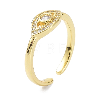 Evil Eye Real 18K Gold Plated Cuff Rings for Women Gift ZIRC-C021-08G-1