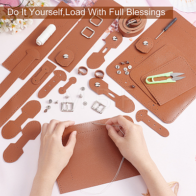 DIY Imitation Leather Satchel Making Kits DIY-WH0399-06A-1