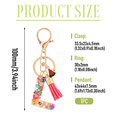 Fruit Series Letter Resin Keychains KEYC-TAC0033-02L-1