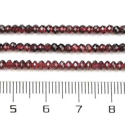 Faceted Rondelle Natural Garnet Bead Strands G-I156-08B-1